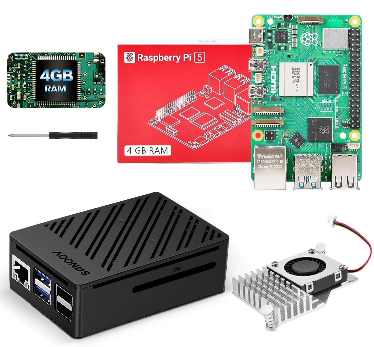 ミニPC Raspberry PI 5 ram 4GB Amazon.com: SANOOV Raspberry Pi 5 4GB Kit, 4GB RAM Single Board